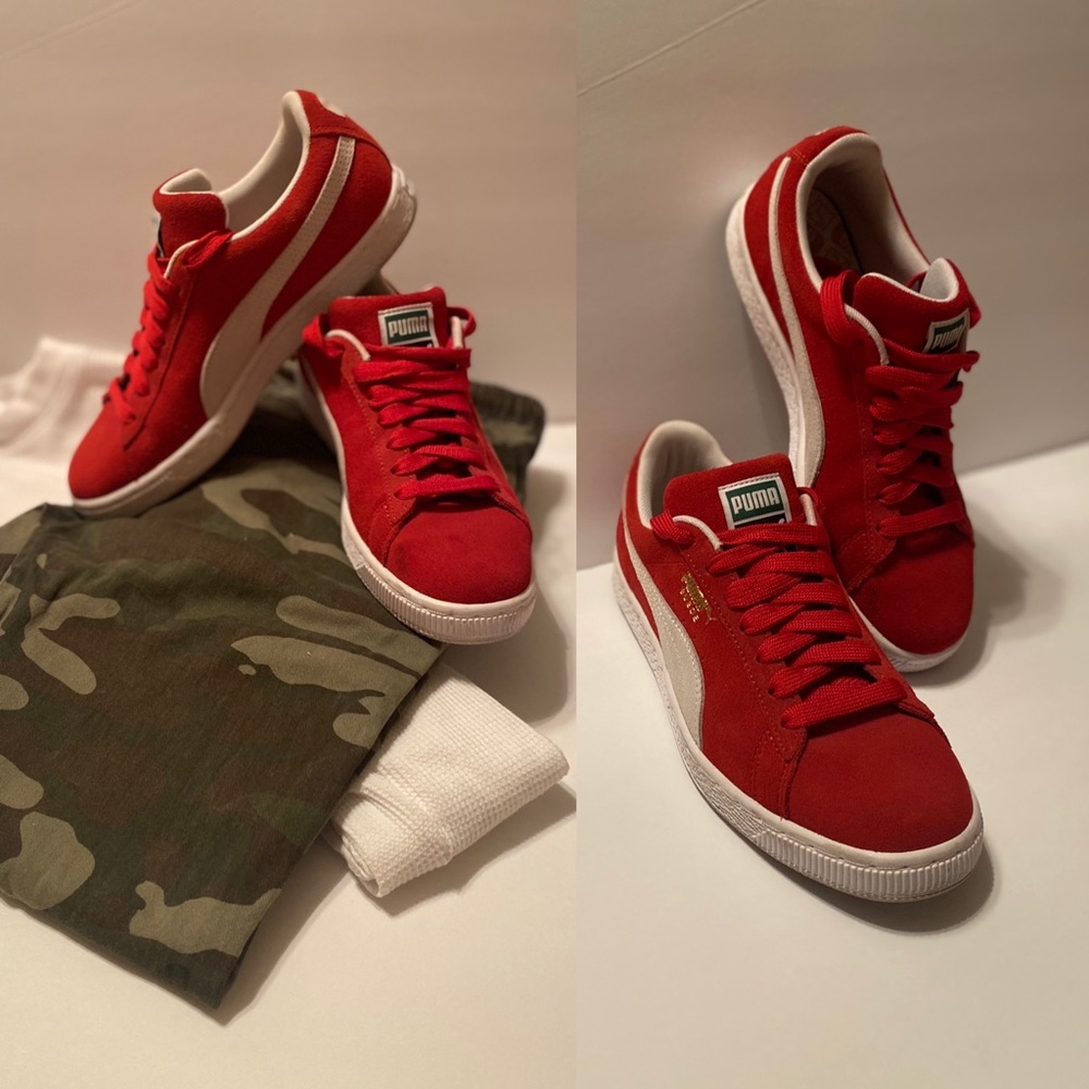 Puma Red Suede Classic Sneaker Size 8